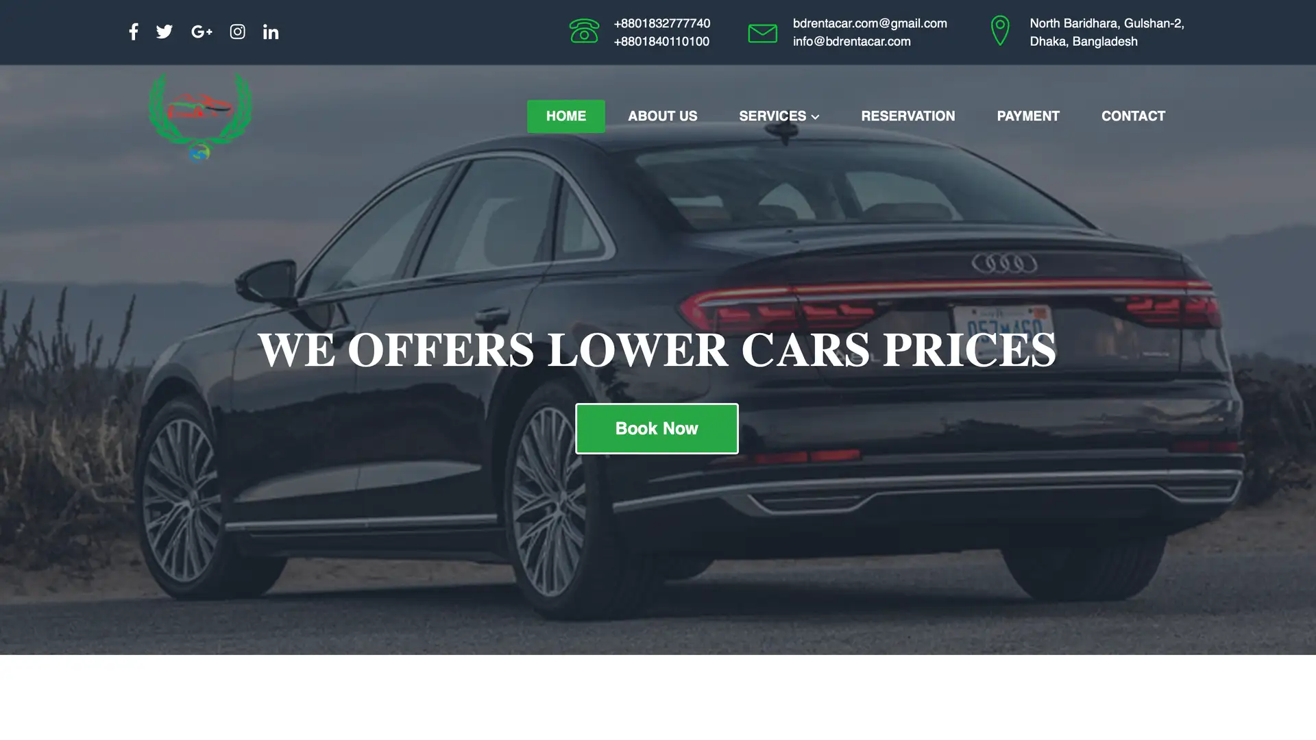 Bangladesh Rent A-Car's previous website